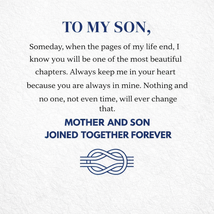“Mother and Son Joined Together Forever” Infinity Bracelet