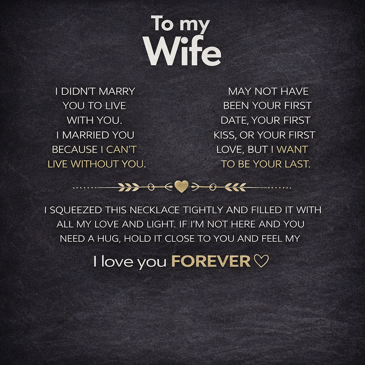 To My Wife Heart Necklace
