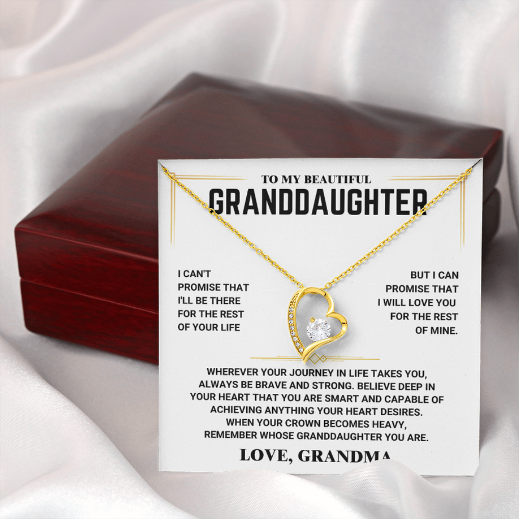 To My Beautiful Granddaughter Heart Necklace