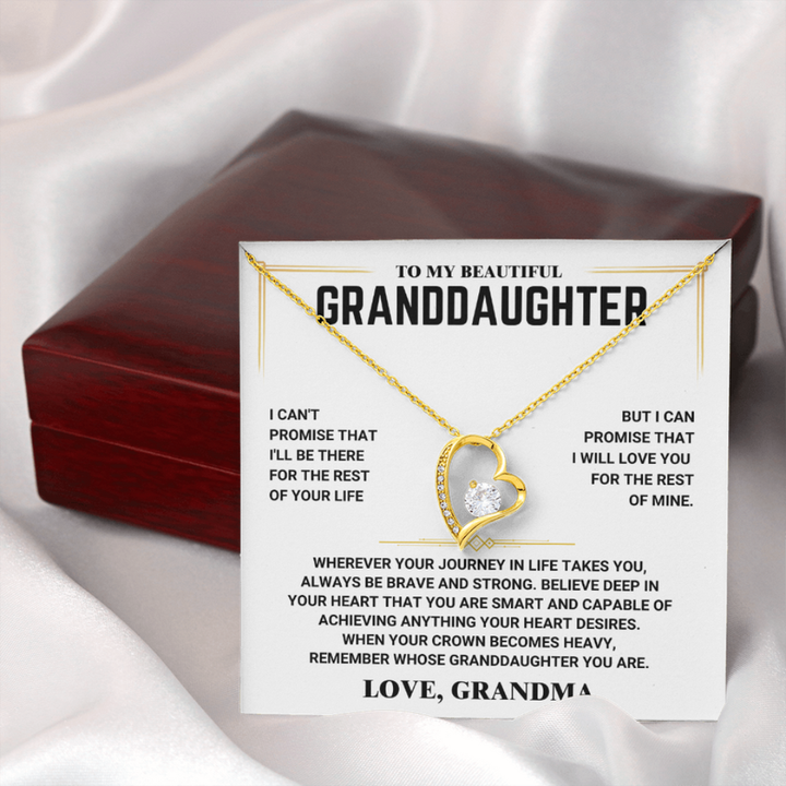 To My Beautiful Granddaughter Heart Necklace