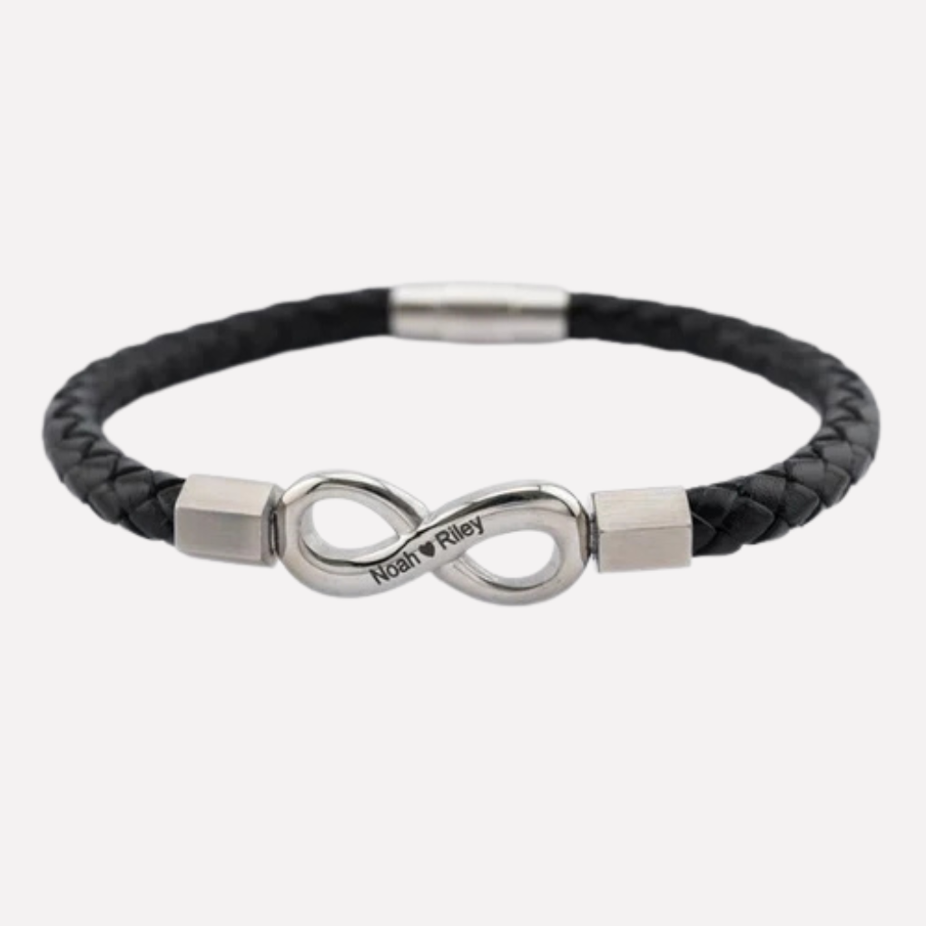 To My Man Infinity Leather Bracelet