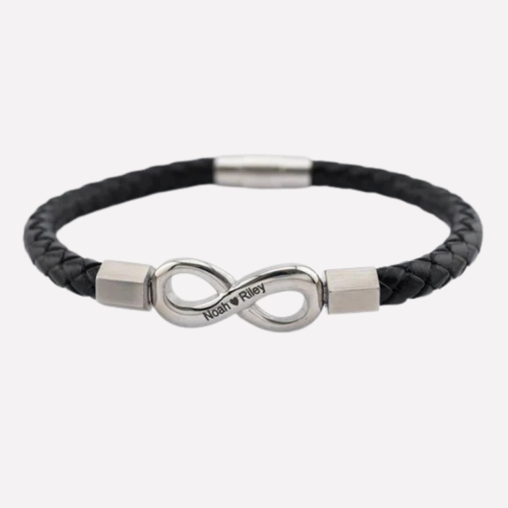 To My Man Infinity Leather Bracelet
