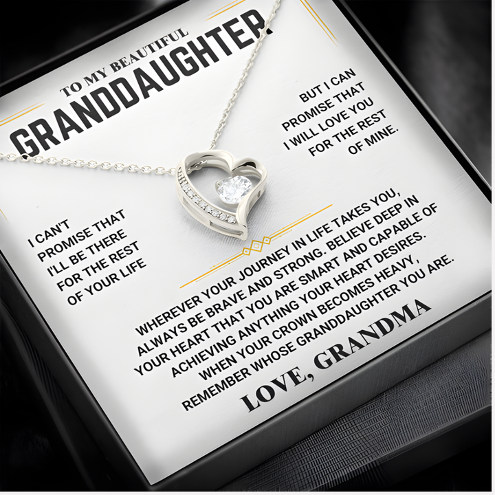 For Granddaughter – Love, Grandma Heart Necklace