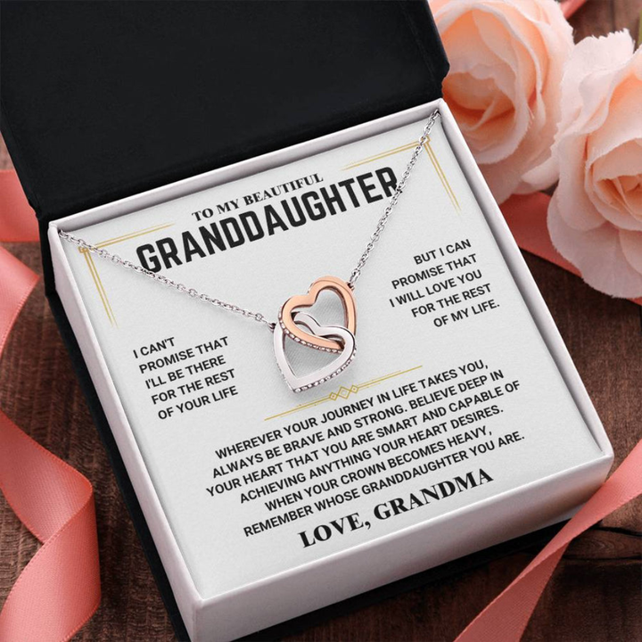 To My Granddaughter - Interlocking Hearts Necklace
