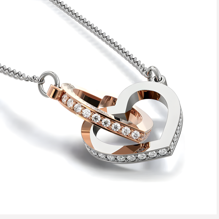 For Granddaughter – Interlocking Hearts Necklace (Love, Grandpa)