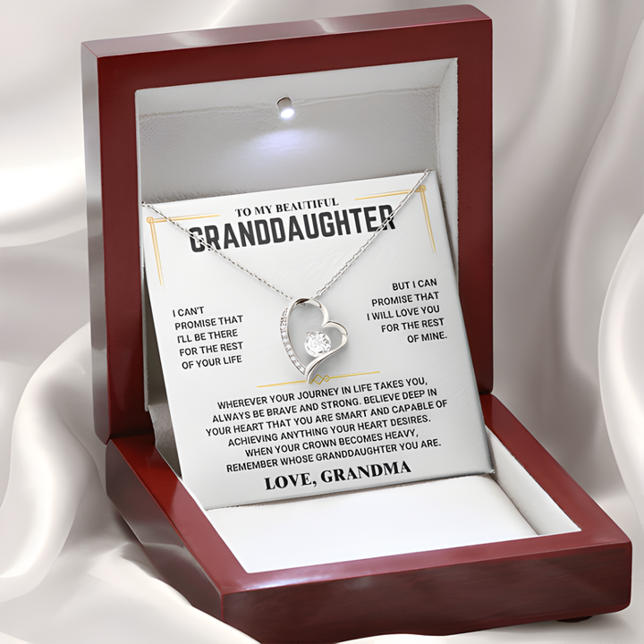 For Granddaughter – Love, Grandma Heart Necklace