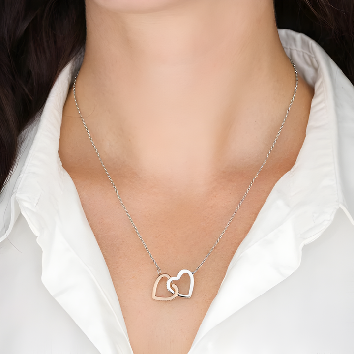 For Granddaughter – Interlocking Hearts Necklace (Love, Grandpa)