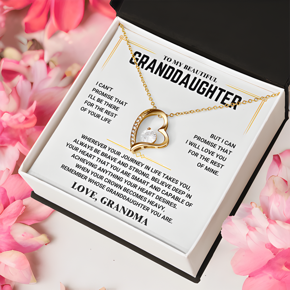 For Granddaughter – Love, Grandma Heart Necklace