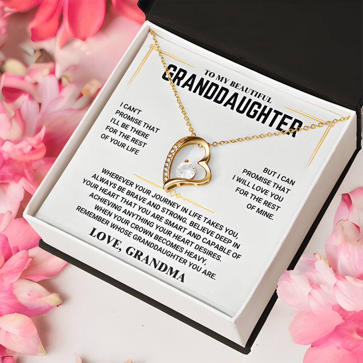 For Granddaughter – Love, Grandma Heart Necklace