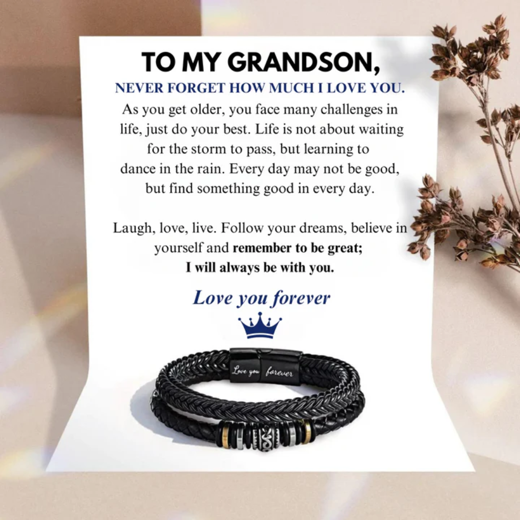 To My Grandson – I Will Always Be With You Bracelet