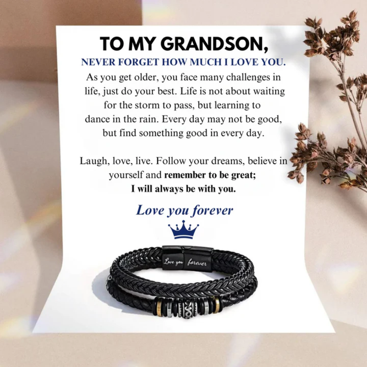 To My Grandson – I Will Always Be With You Bracelet