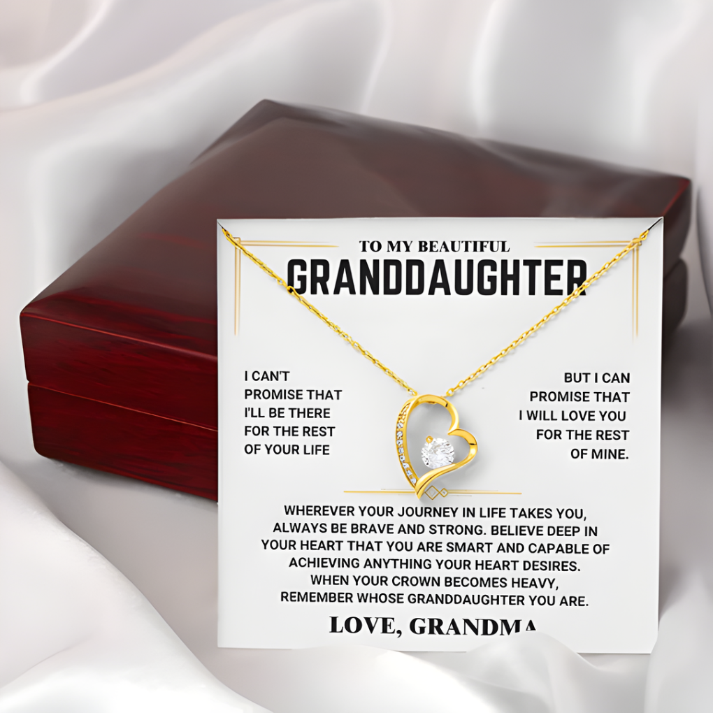 For Granddaughter – Love, Grandma Heart Necklace