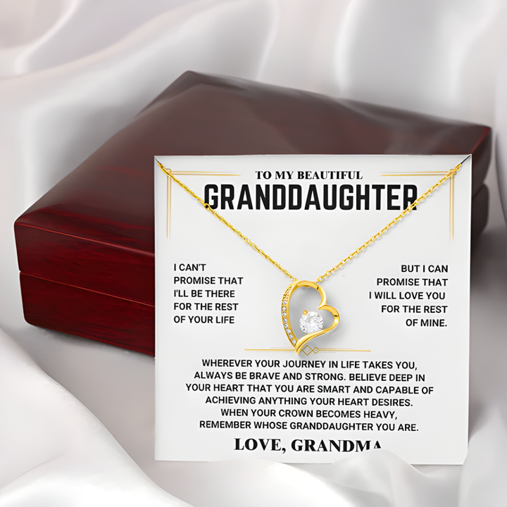 For Granddaughter – Love, Grandma Heart Necklace