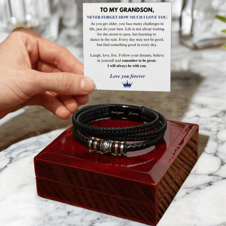 To My Grandson – I Will Always Be With You Bracelet