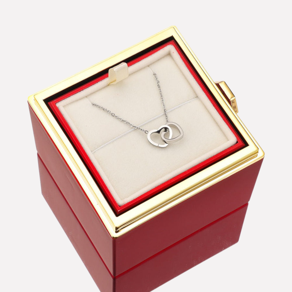 Eternal Rose Gift Box with Personalized Necklace