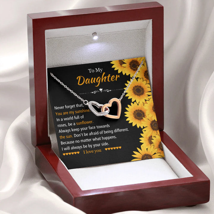 For Daughter “You Are My Sunshine” Heart Necklace