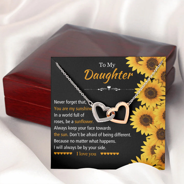 For Daughter “You Are My Sunshine” Heart Necklace