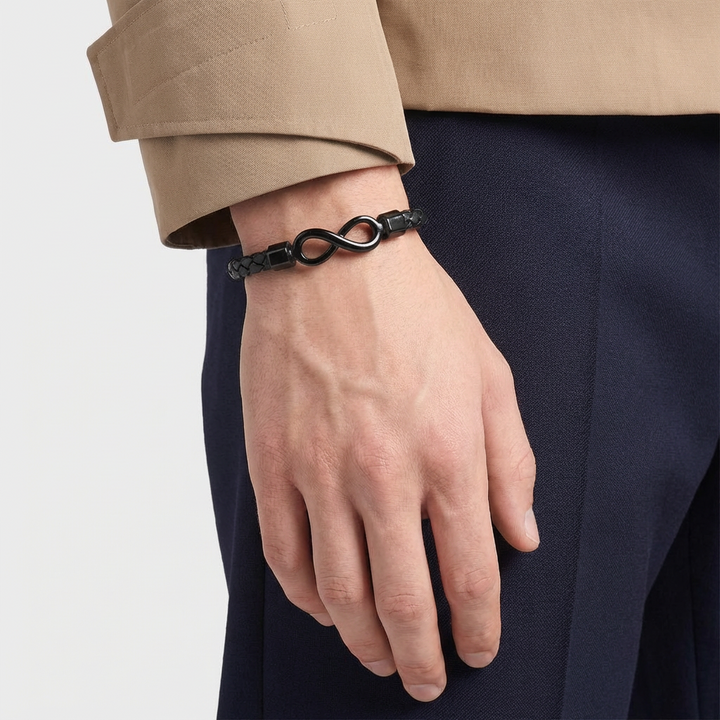 To My Man Infinity Leather Bracelet