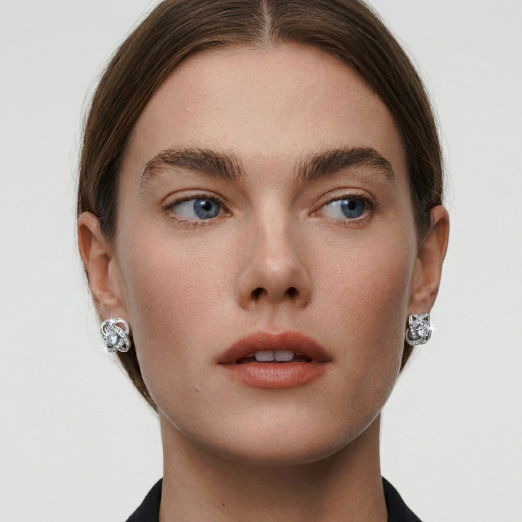 Diamond Knot Earrings