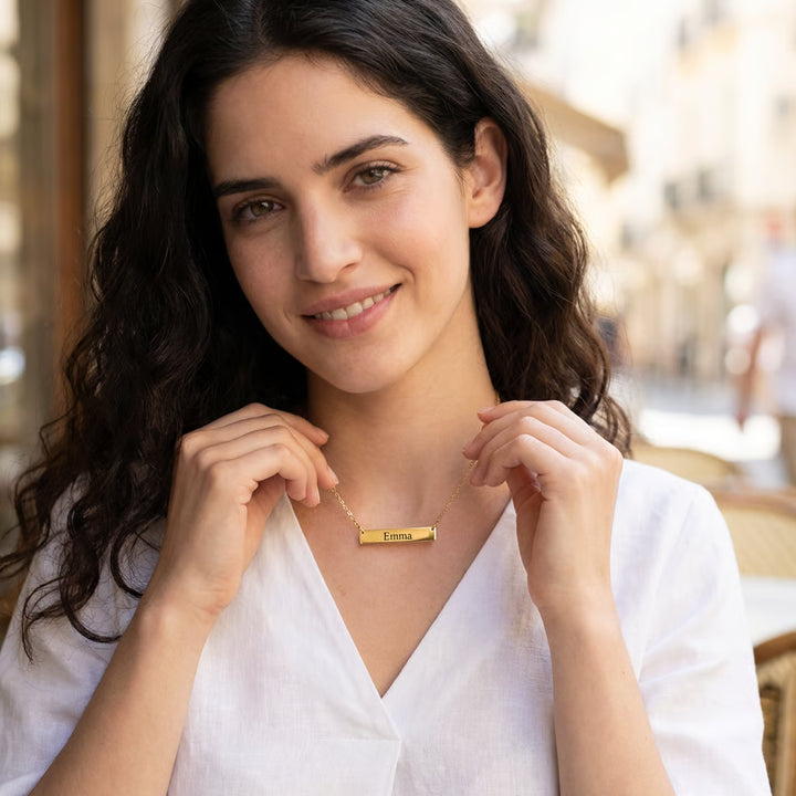 Personalized Bar Necklace with Name