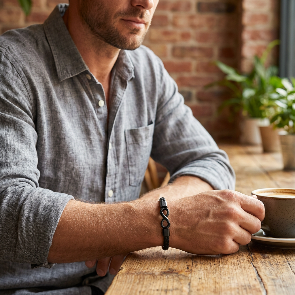 To My Man Infinity Leather Bracelet