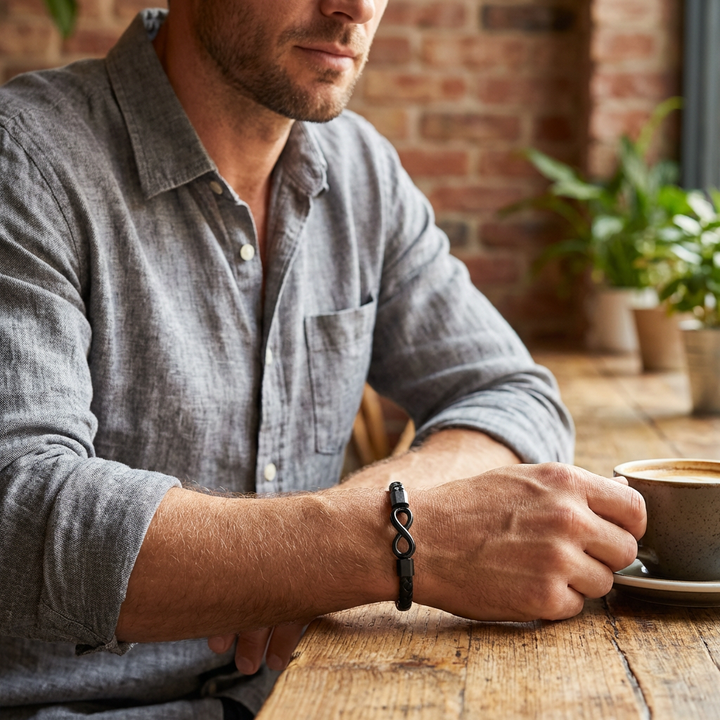 To My Man Infinity Leather Bracelet