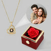Eternal Rose Gift Box with Heart Photo Projection Necklace