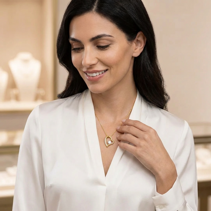 For Granddaughter I Love you Forever Heart Necklace