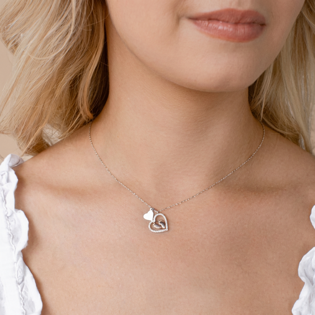 For Mummy Baby Feet Heart Pendant Necklace