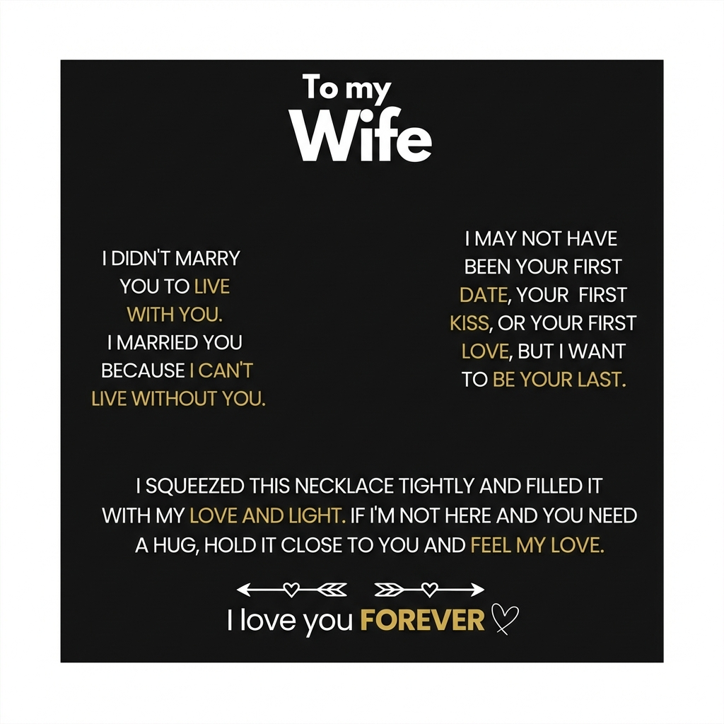 Heart Necklace – “To My Wife”